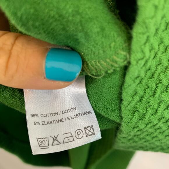 Ganni Green Textured A-Line Dress - Picture 9 of 10